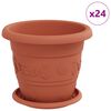 vidaXL Vasos de Plantas 24 pcs Vermelho Tijolo &Oslash; 26 x 21.5 cm Pl&aacute;stico
