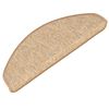 vidaXL Tapetes de escada 15 pe&ccedil;as 65x21x4 cm marrom claro meio redondo grande