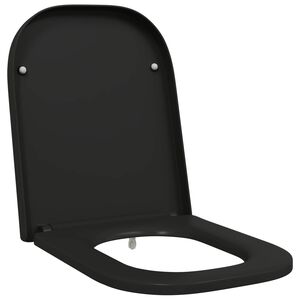 vidaXL Assento de Vaso Sanit&aacute;rio Preto 47,5 x 35 x 3,6 cm Duroplast