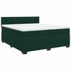 vidaXL Cama com molas/colch&atilde;o 200x200 cm veludo verde-escuro