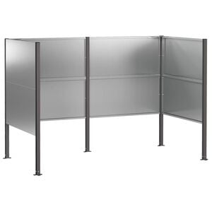 vidaXL Tela para Lixeira 167 x 85 x 113 cm A&ccedil;o Galvanizado Prateado