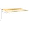 vidaXL Toldo retr&aacute;til manual com LED 600x300 cm amarelo e branco
