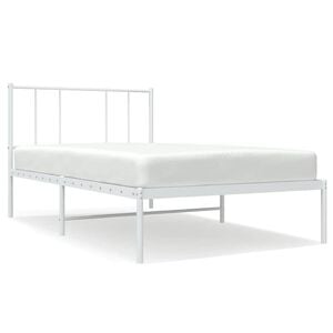 vidaXL Estrutura de cama sem colch&atilde;o com cabeceira 75x190 cm branco