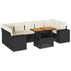vidaXL 8 pcs conjunto sof&aacute;s de jardim com almofad&otilde;es vime PE preto