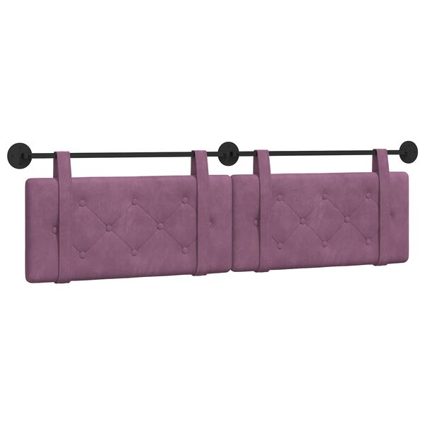 vidaXL Cabeceira Suspensa Roxo 170 x 55 x 5 cm Veludo