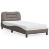 vidaXL Cama com colch&atilde;o Hvar 80x200 cm tecido castanho-acinzentado
