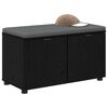 vidaXL Banco de Hall com almofada Carvalho Preto 80 x 46 x 46 cm