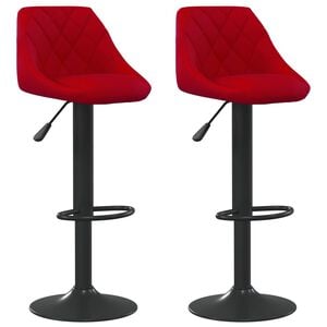 vidaXL Bancos de bar 2 pcs veludo vermelho tinto