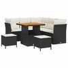 vidaXL Conjunto de Sof&aacute; de Jardim 8 unid. Preto vime PE
