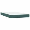 vidaXL Cama boxspring com colch&atilde;o 120x210 cm veludo verde-escuro