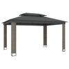 VidaXL Gazebo com telhado duplo 3,94x2,96 m a&ccedil;o antracite