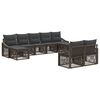 vidaXL Conjunto de Sof&aacute; de Jardim 9 unid. Cinzento vime PE
