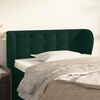 vidaXL Cabeceira de cama c/ abas veludo 83x23x78/88cm verde-escuro