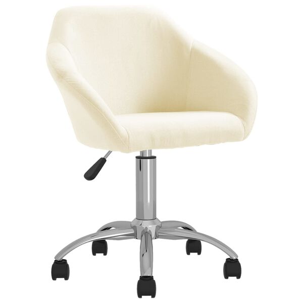 vidaXL Cadeira de jantar girat&oacute;ria tecido cor creme