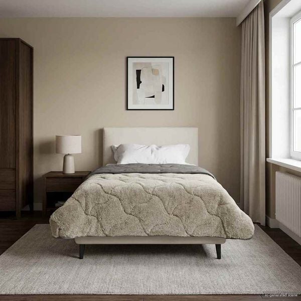 vidaXL Duvet de Ano Inteiro Colchonete Cinzento-claro 135 x 200 cm