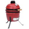 vidaXL Churrasqueira/defumador Kamado 2-em-1 cer&acirc;mica 56 cm vermelho