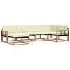 vidaXL Conjunto de Sof&aacute;s para Exterior 6 unid. Branco e Creme
