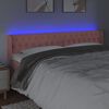 vidaXL Cabeceira de cama c/ luzes LED veludo 203x16x78/88 cm rosa