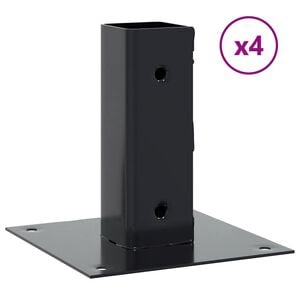 vidaXL Bases de coluna quadradas 4 pe&ccedil;as 46x46 mm a&ccedil;o revestido a p&oacute;