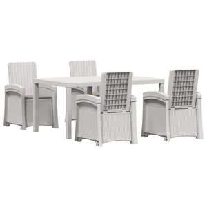 vidaXL Conjunto de Jantar para Jardim 5 unid. Branco e Cinzento-Claro