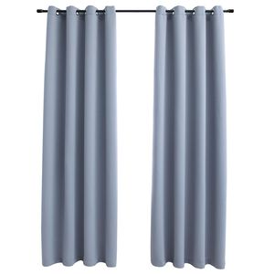 vidaXL Cortinas blackout c/ argolas em metal 2 pcs 140x175 cm cinzento