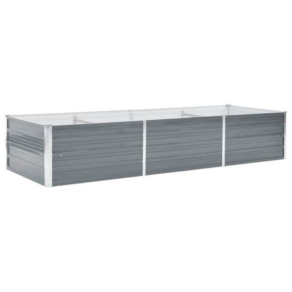 vidaXL Canteiro elevado de jardim a&ccedil;o galvanizado 240x80x45cm cinzento