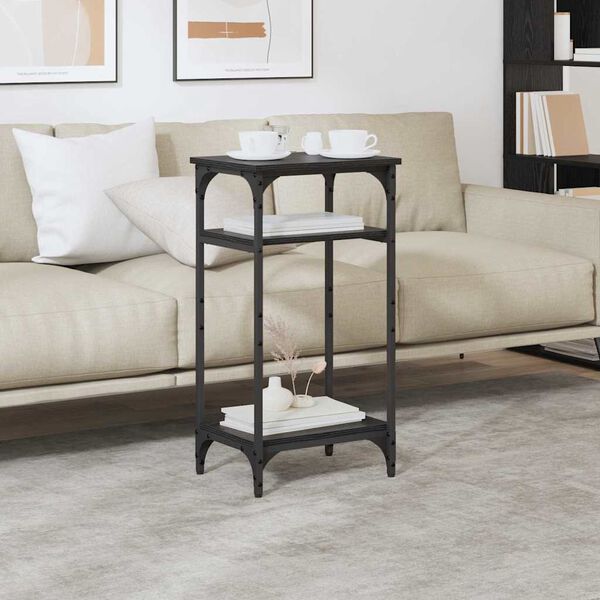 vidaXL Mesa Lateral Carvalho Preto 40 x 30 x 75 cm Madeira processada