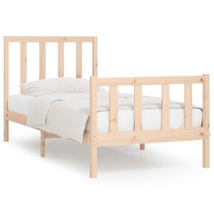 vidaXL Estrutura de cama solteiro 90x190 cm madeira maci&ccedil;a