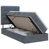 vidaXL Cama de Armazenamento LED com Colch&atilde;o Cinzento-Escuro