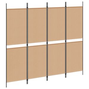 vidaXL Divis&oacute;ria de Quatro Pain&eacute;is Bege 200 x 180 cm Tecido