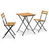 vidaXL 3 pcs conjunto bistr&ocirc; dobr&aacute;vel madeira de ac&aacute;cia maci&ccedil;a