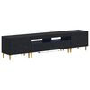 vidaXL Arm&aacute;rio de TV LED de 5 Pe&ccedil;as Preto Derivados de Madeira