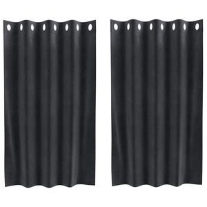 vidaXL Cortinas opacas 2 unid. Cinzento-Escuro 140 x 140 cm Veludo