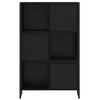 vidaXL Gabinete de Livros Carvalho Preto 68 x 30 x 108,5 cm
