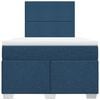 vidaXL Cama boxspring com colch&atilde;o 120x190 cm tecido azul