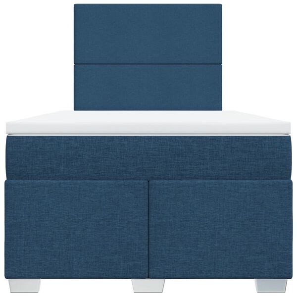 vidaXL Cama boxspring com colch&atilde;o 120x190 cm tecido azul