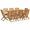 vidaXL 9 pcs conj. de jantar para jardim 180x90x75 cm ac&aacute;cia maci&ccedil;a