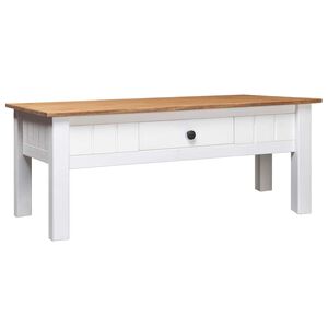 vidaXL Mesa de centro 100x60x45 cm pinho maci&ccedil;o Panama branco