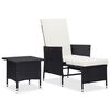 vidaXL 2 pcs conjunto lounge de jardim c/ almofad&otilde;es vime PE preto
