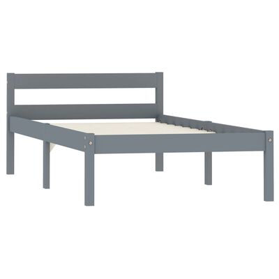 vidaXL Estrutura de cama 100x200 cm madeira pinho maciço cinzento