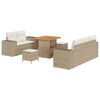 vidaXL Conjunto de Sof&aacute; de Jardim 8 pcs Bege vime PE