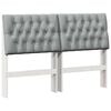 vidaXL Cabeceira estofada Cinzento-claro 140 cm