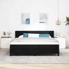 vidaXL Cama Box com colch&atilde;o com cabeceira Preto 200 x 180 cm tecido