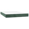 vidaXL Colch&atilde;o de molas ensacadas firmeza m&eacute;dia 140x210x20 cm veludo verde-escuro