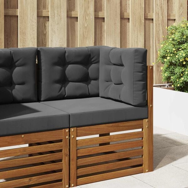 vidaXL Almofada para Sof&aacute; Externo 3 pcs Antracite Poli&eacute;ster