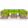 vidaXL 9 pcs conjunto lounge de jardim c/ almofad&otilde;es verde brilhante