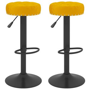 vidaXL Bancos de bar 2 pcs veludo amarelo mostarda