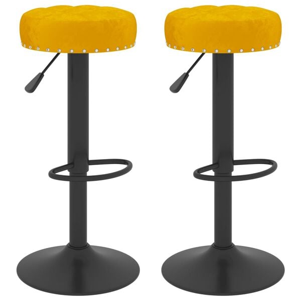 vidaXL Bancos de bar 2 pcs veludo amarelo mostarda