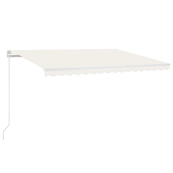 vidaXL Toldo autom&aacute;tico com LED e sensor de vento 450x300 cm cor creme