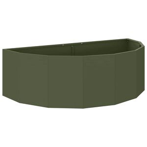 vidaXL Floreira Verde Oliva 120 x 60 x 35 cm A&ccedil;o